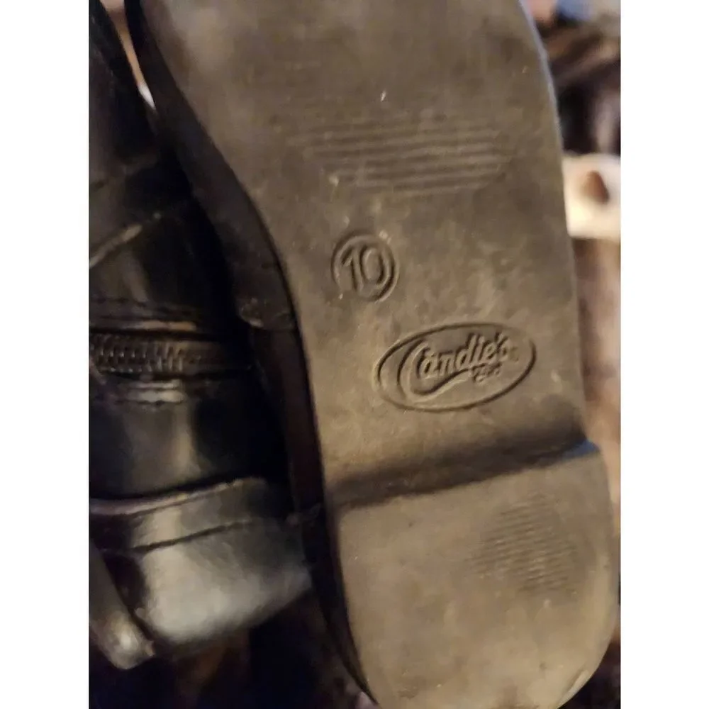 Girls black boots size 10 candies